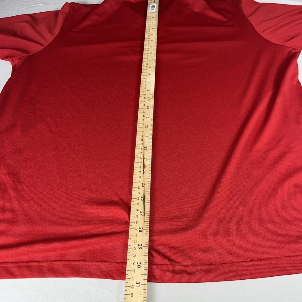 Adidas Golf Polo Shirt Mens XL Red Short Sleeve Caterpillar (CAT) Chest Logo